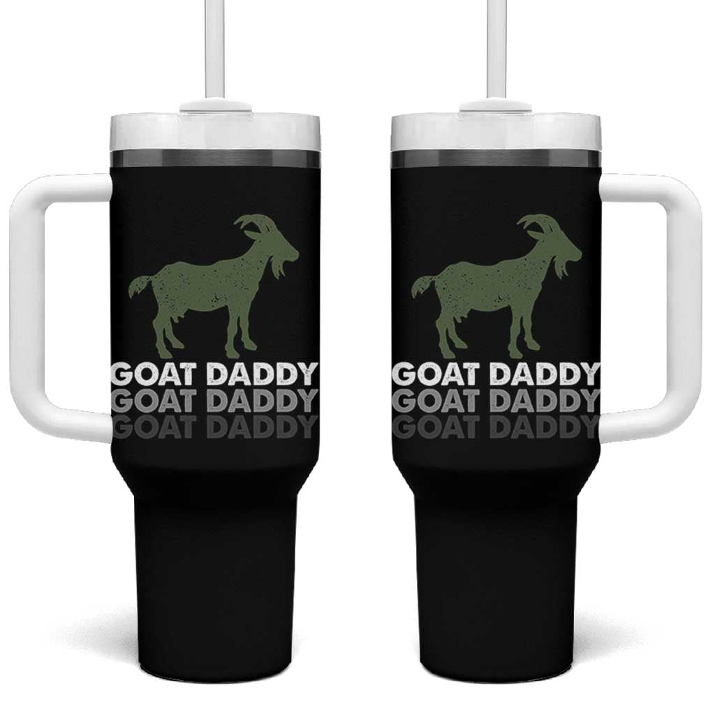 Funny Dad Tumbler With Handle Funny Goat Daddy Fathers Day Presents For Goat Lovers