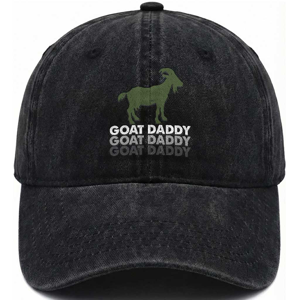 Funny Dad Washed Cotton Baseball Cap Funny Goat Daddy Fathers Day Presents For Goat Lovers