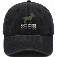 Funny Dad Washed Cotton Baseball Cap Funny Goat Daddy Fathers Day Presents For Goat Lovers