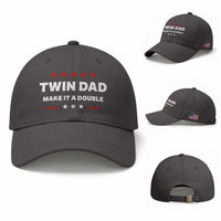 Retro Twin Dad Baseball Cap Make It A Double Fathers Day