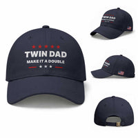 Retro Twin Dad Baseball Cap Make It A Double Fathers Day