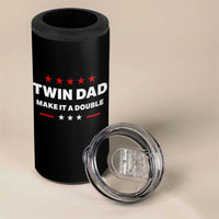 Retro Twin Dad 4 in 1 Can Cooler Tumbler Make It A Double Fathers Day