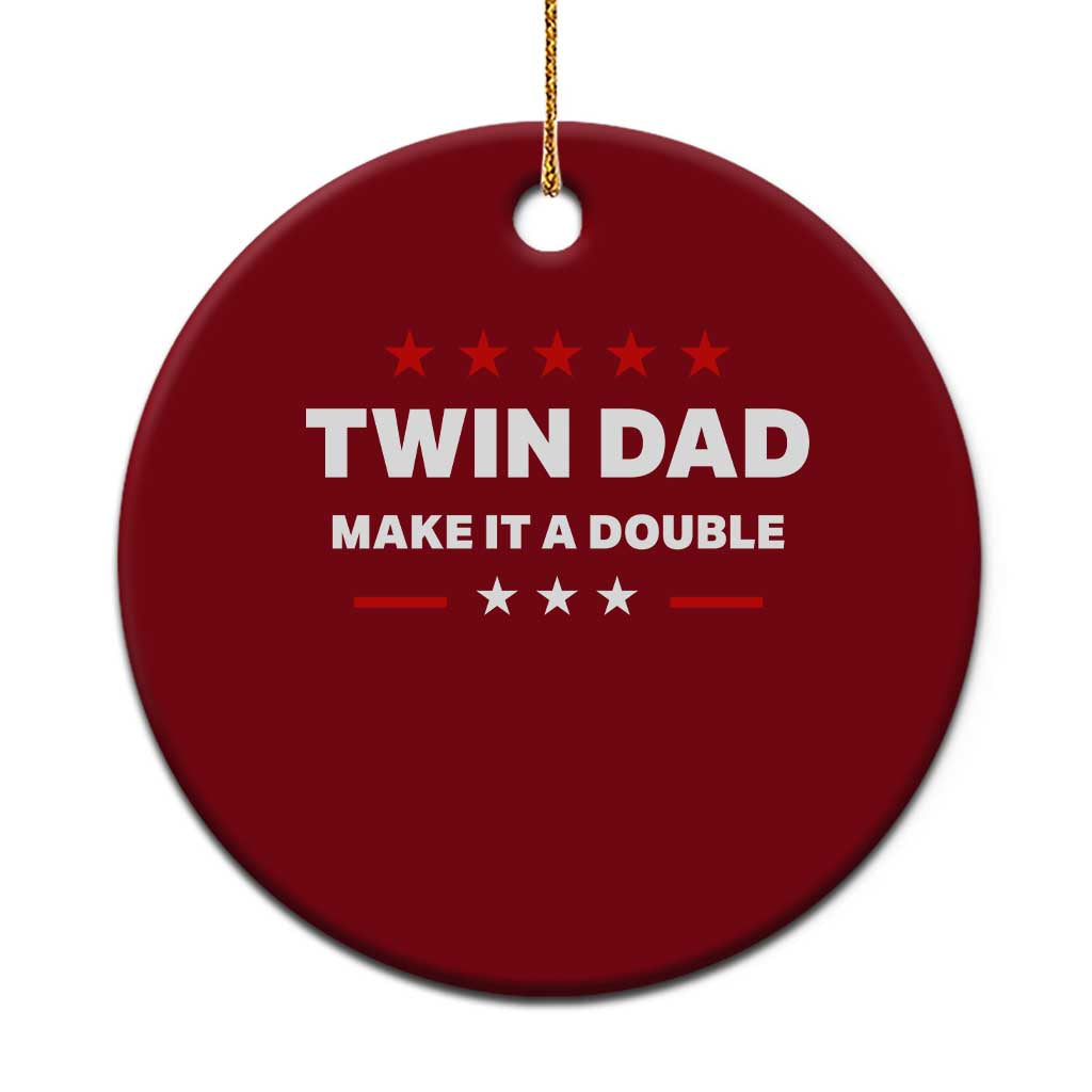 Retro Twin Dad Ceramic Ornament Make It A Double Fathers Day