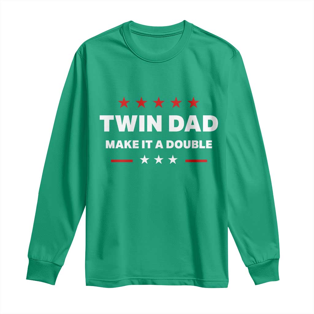 Retro Twin Dad Long Sleeve Shirt Make It A Double Fathers Day