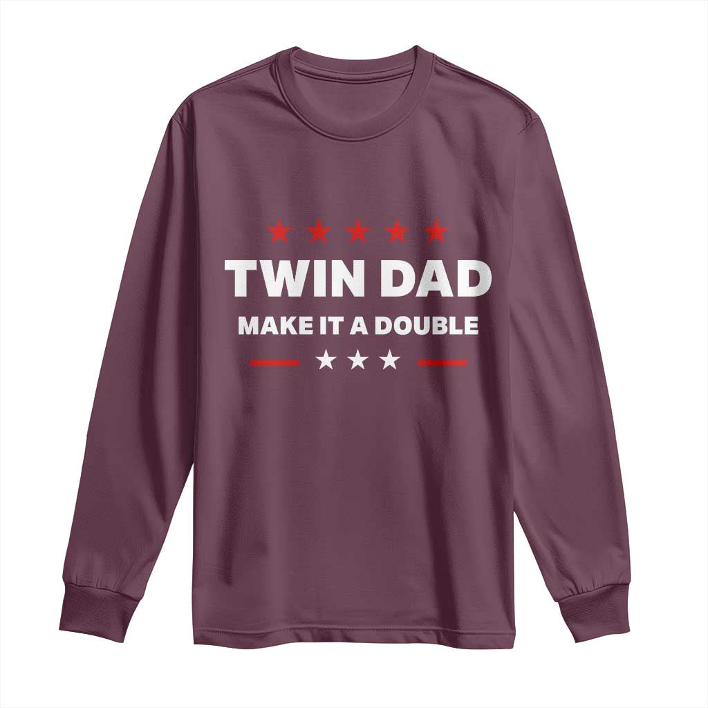 Retro Twin Dad Long Sleeve Shirt Make It A Double Fathers Day