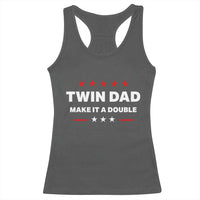 Retro Twin Dad Racerback Tank Top Make It A Double Fathers Day