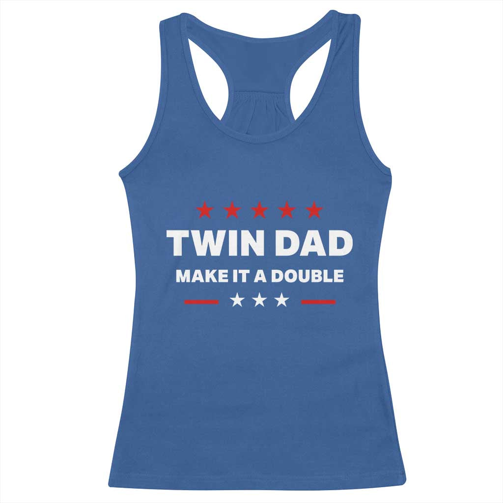 Retro Twin Dad Racerback Tank Top Make It A Double Fathers Day