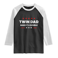 Retro Twin Dad Raglan Shirt Make It A Double Fathers Day