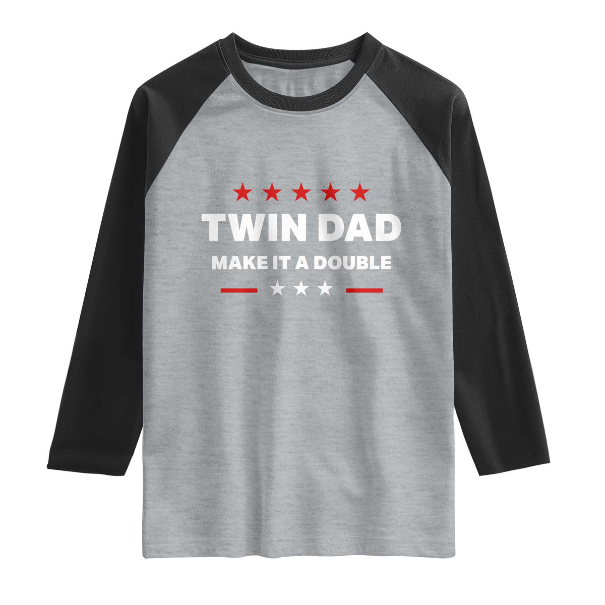 Retro Twin Dad Raglan Shirt Make It A Double Fathers Day