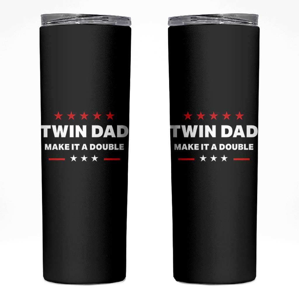 Retro Twin Dad Skinny Tumbler Make It A Double Fathers Day