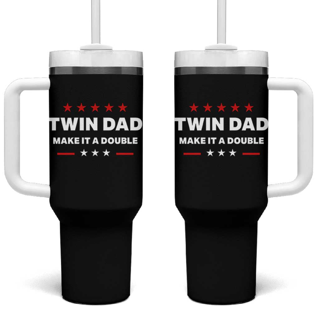 Retro Twin Dad Tumbler With Handle Make It A Double Fathers Day