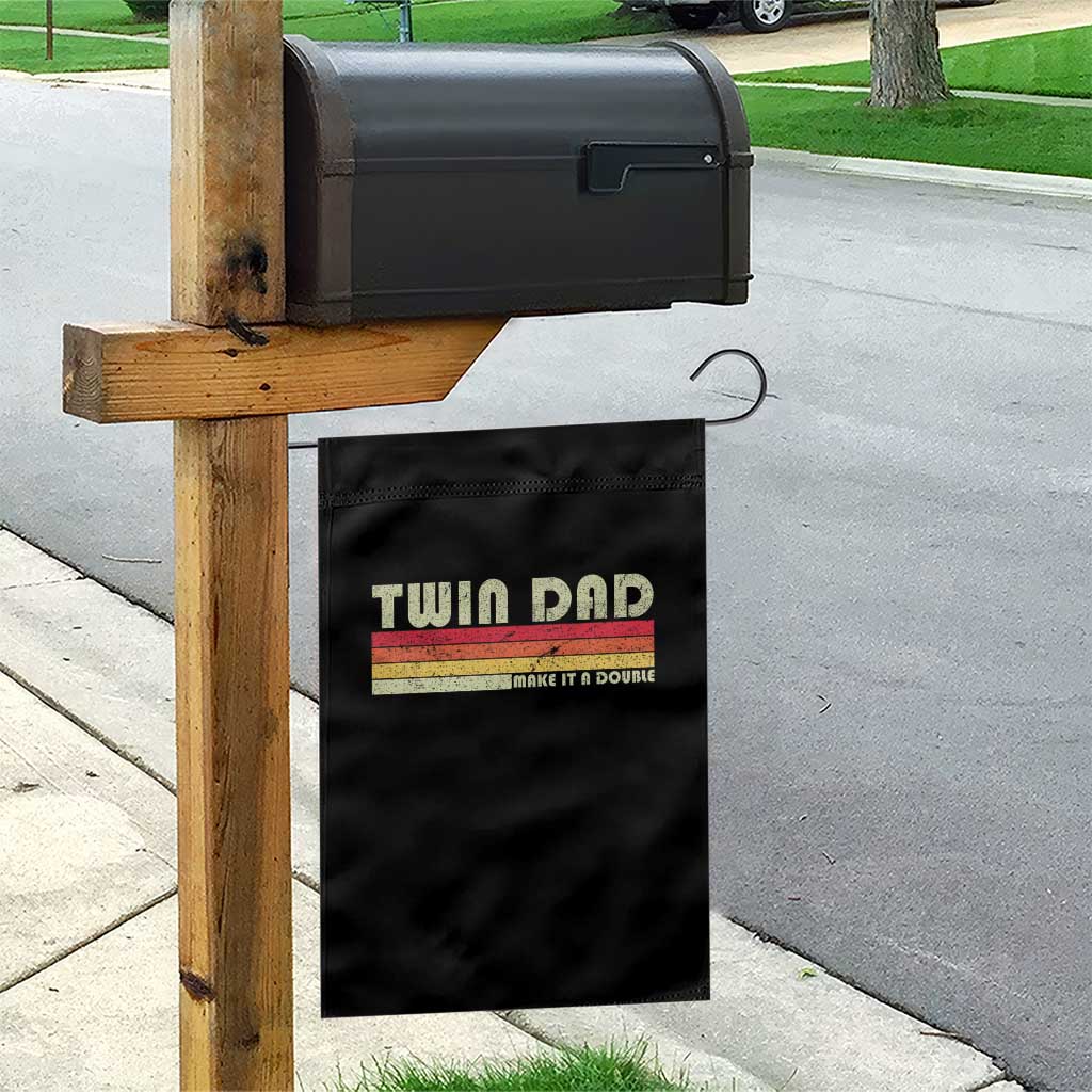 Retro Twin Dad Garden Flag Make It A Double Vintage Cool 70s 80s Style Sunset