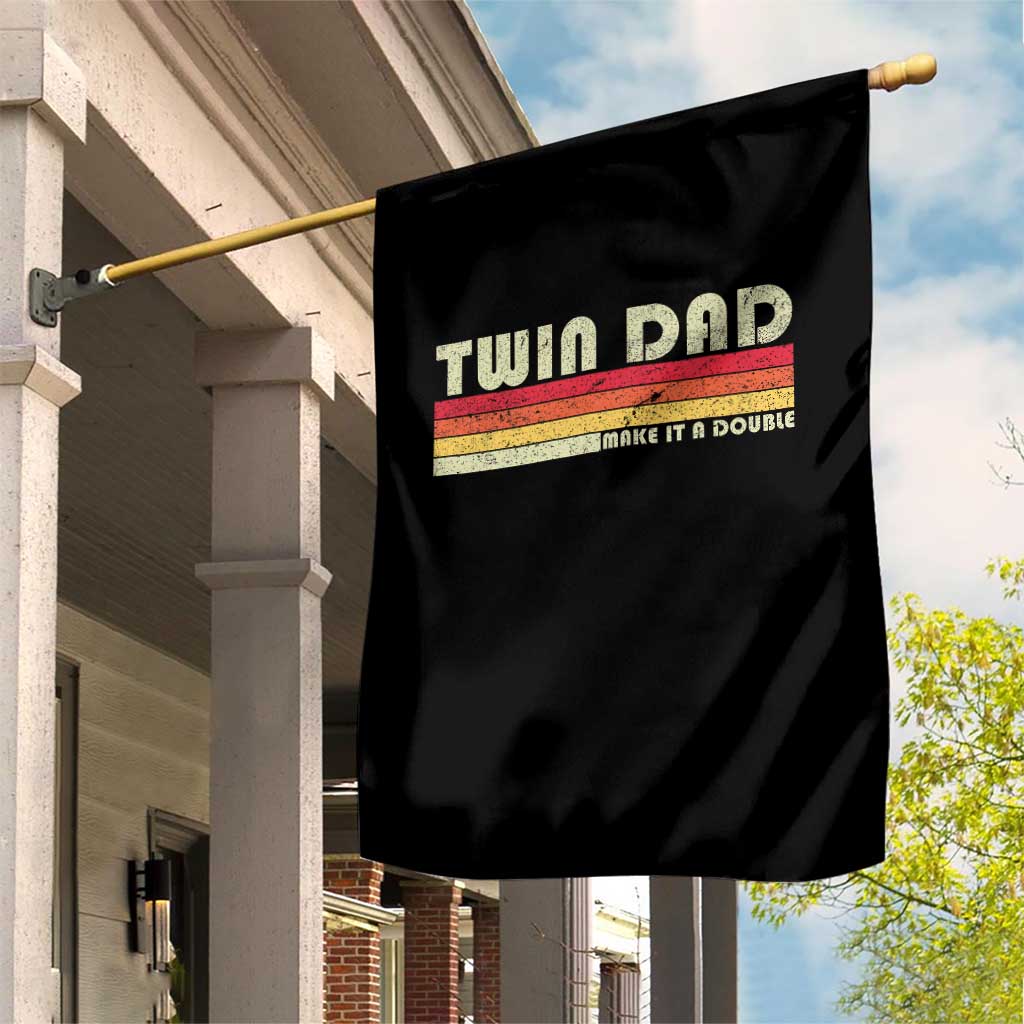 Retro Twin Dad Garden Flag Make It A Double Vintage Cool 70s 80s Style Sunset