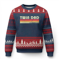 Retro Twin Dad Ugly Christmas Sweater Make It A Double Vintage Cool 70s 80s Style Sunset
