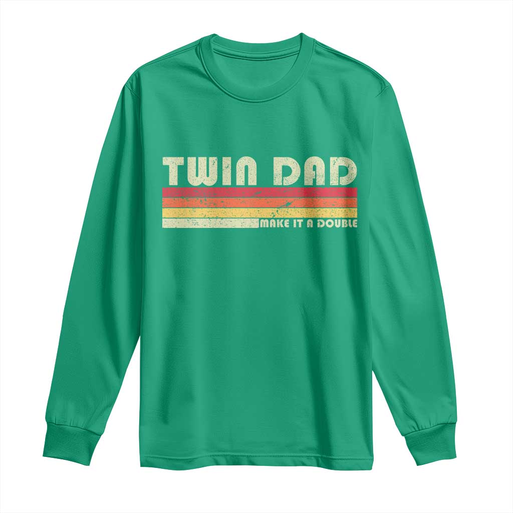 Retro Twin Dad Long Sleeve Shirt Make It A Double Vintage Cool 70s 80s Style Sunset