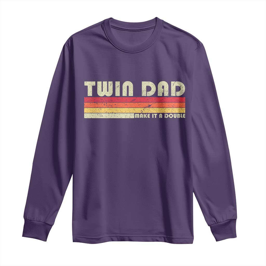 Retro Twin Dad Long Sleeve Shirt Make It A Double Vintage Cool 70s 80s Style Sunset