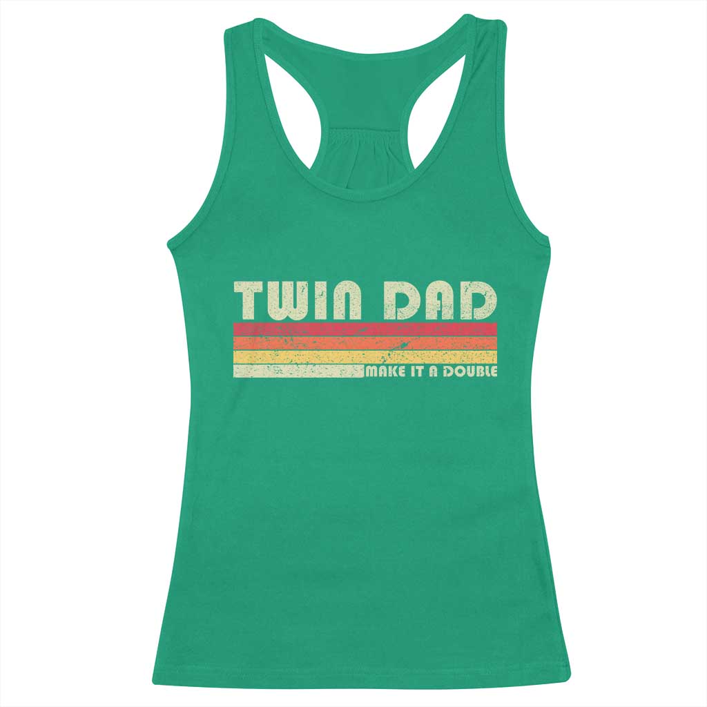 Retro Twin Dad Racerback Tank Top Make It A Double Vintage Cool 70s 80s Style Sunset