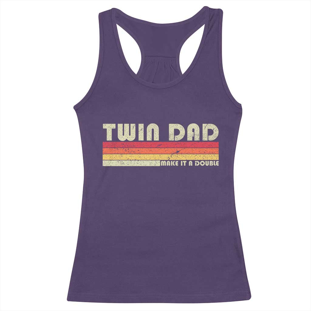 Retro Twin Dad Racerback Tank Top Make It A Double Vintage Cool 70s 80s Style Sunset
