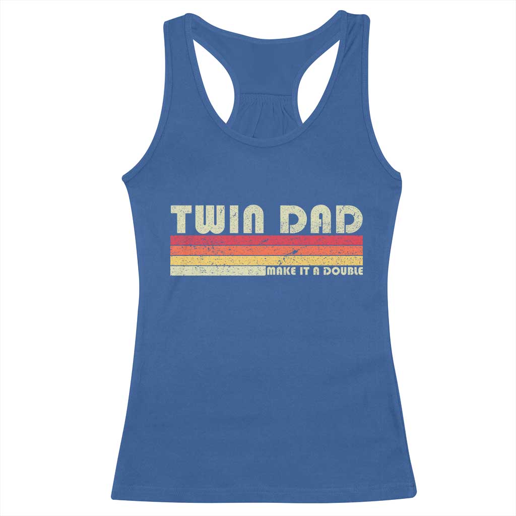 Retro Twin Dad Racerback Tank Top Make It A Double Vintage Cool 70s 80s Style Sunset