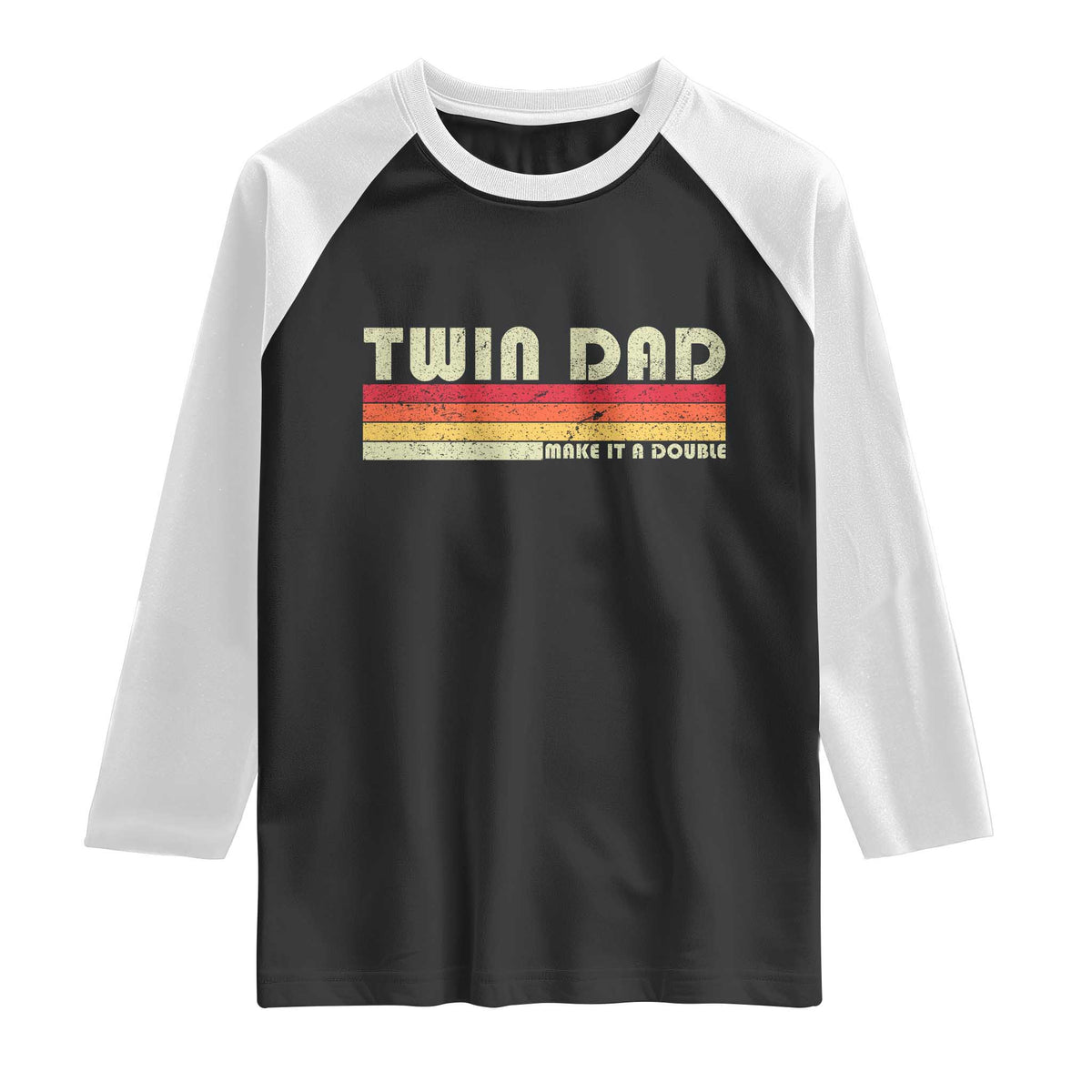 Retro Twin Dad Raglan Shirt Make It A Double Vintage Cool 70s 80s Style Sunset