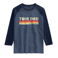 Retro Twin Dad Raglan Shirt Make It A Double Vintage Cool 70s 80s Style Sunset