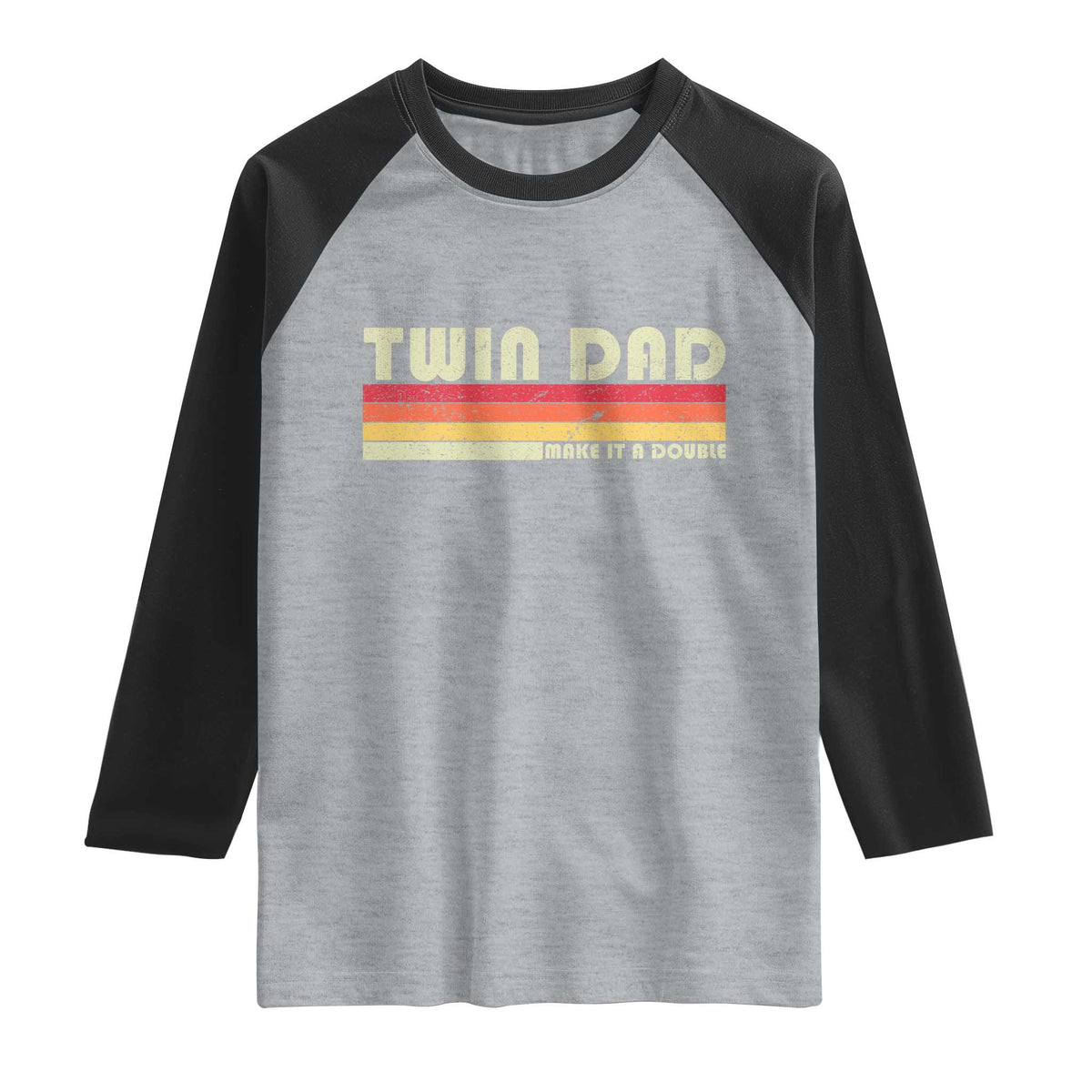 Retro Twin Dad Raglan Shirt Make It A Double Vintage Cool 70s 80s Style Sunset