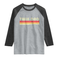 Retro Twin Dad Raglan Shirt Make It A Double Vintage Cool 70s 80s Style Sunset