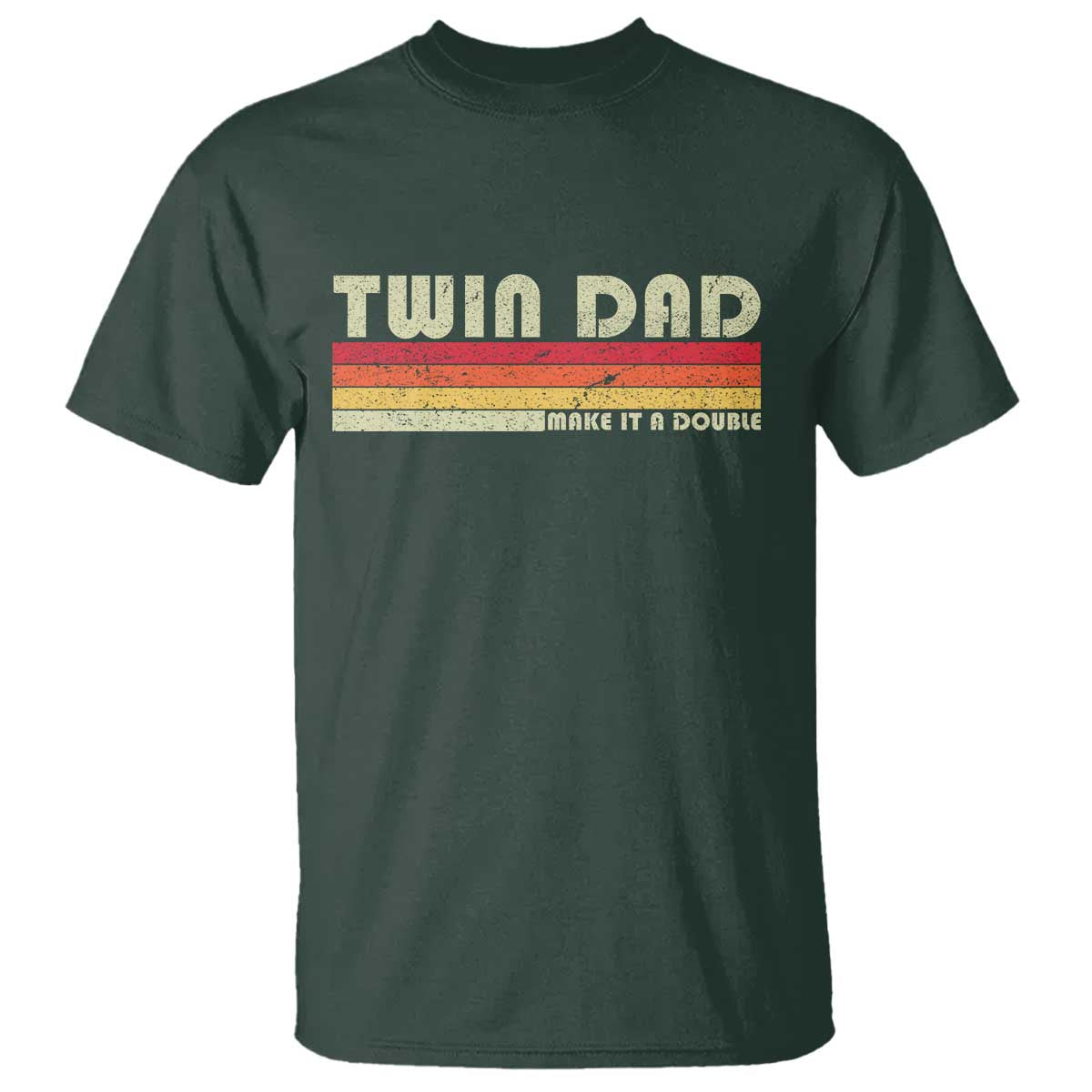 Retro Twin Dad T Shirt Make It A Double Vintage Cool 70s 80s Style Sunset