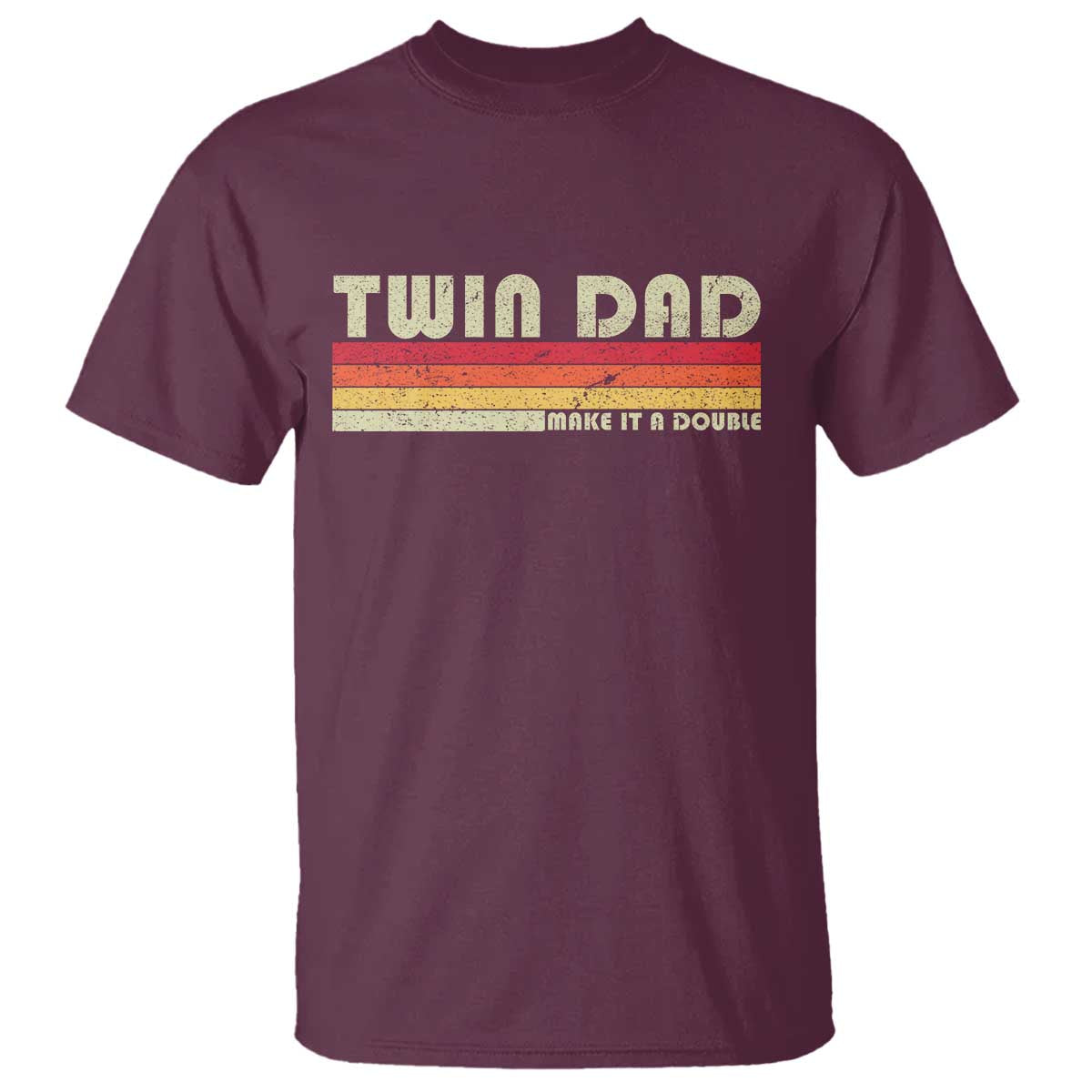 Retro Twin Dad T Shirt Make It A Double Vintage Cool 70s 80s Style Sunset