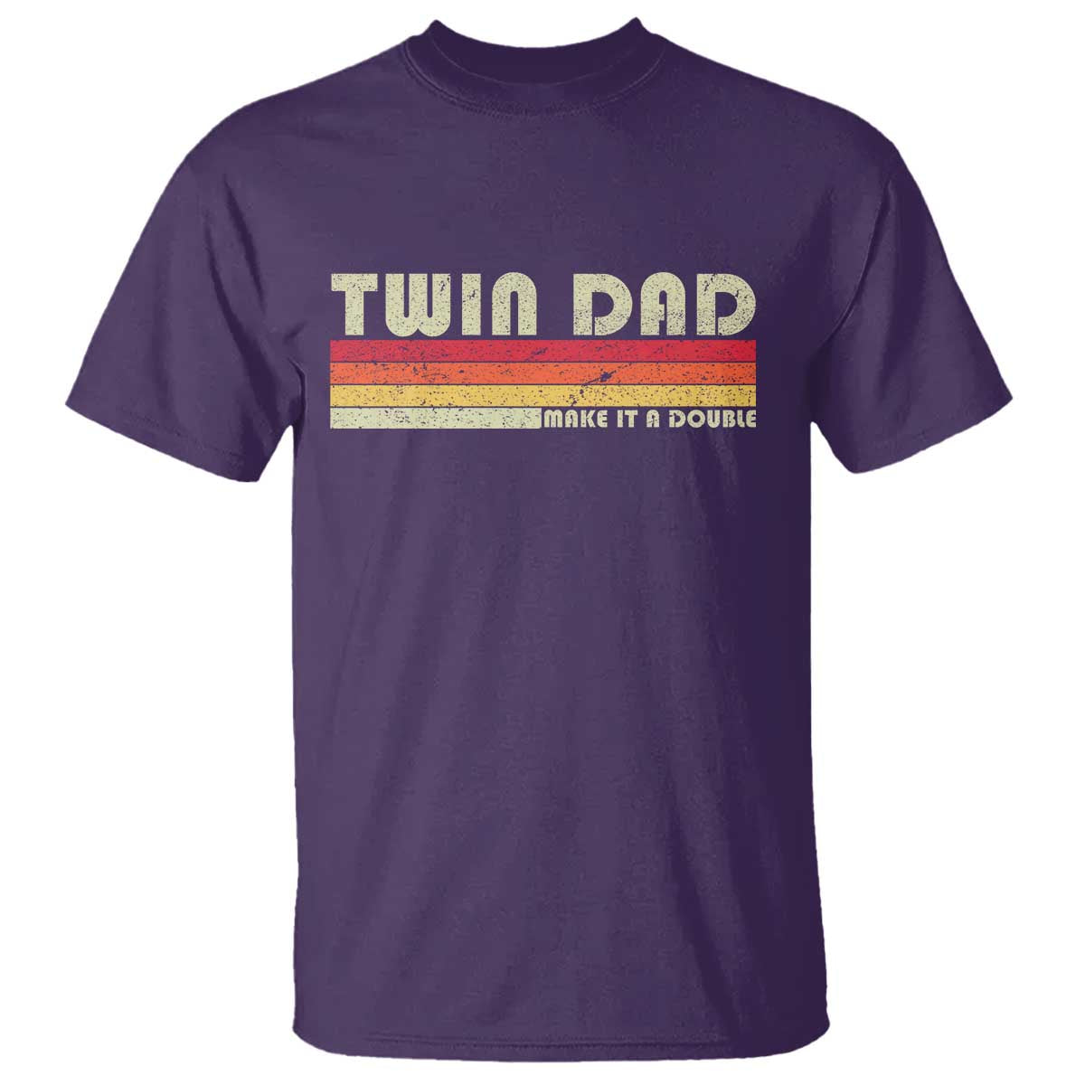 Retro Twin Dad T Shirt Make It A Double Vintage Cool 70s 80s Style Sunset