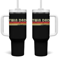 Retro Twin Dad Tumbler With Handle Make It A Double Vintage Cool 70s 80s Style Sunset