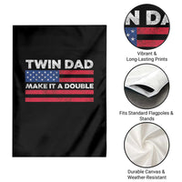Retro Twin Dad Garden Flag Make It A Double US Flag Fathers Day