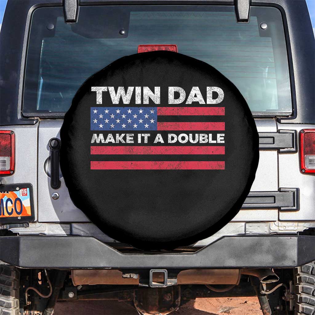 Retro Twin Dad Spare Tire Cover Make It A Double US Flag Fathers Day