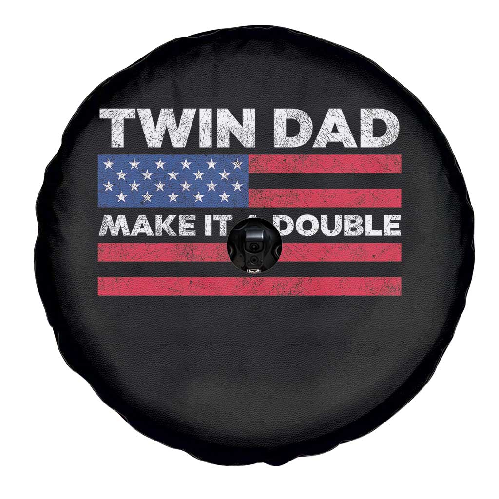 Retro Twin Dad Spare Tire Cover Make It A Double US Flag Fathers Day