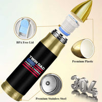 Retro Twin Dad Bullet Tumbler Make It A Double US Flag Fathers Day