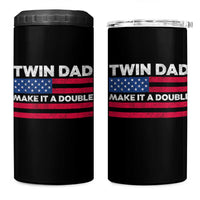 Retro Twin Dad 4 in 1 Can Cooler Tumbler Make It A Double US Flag Fathers Day