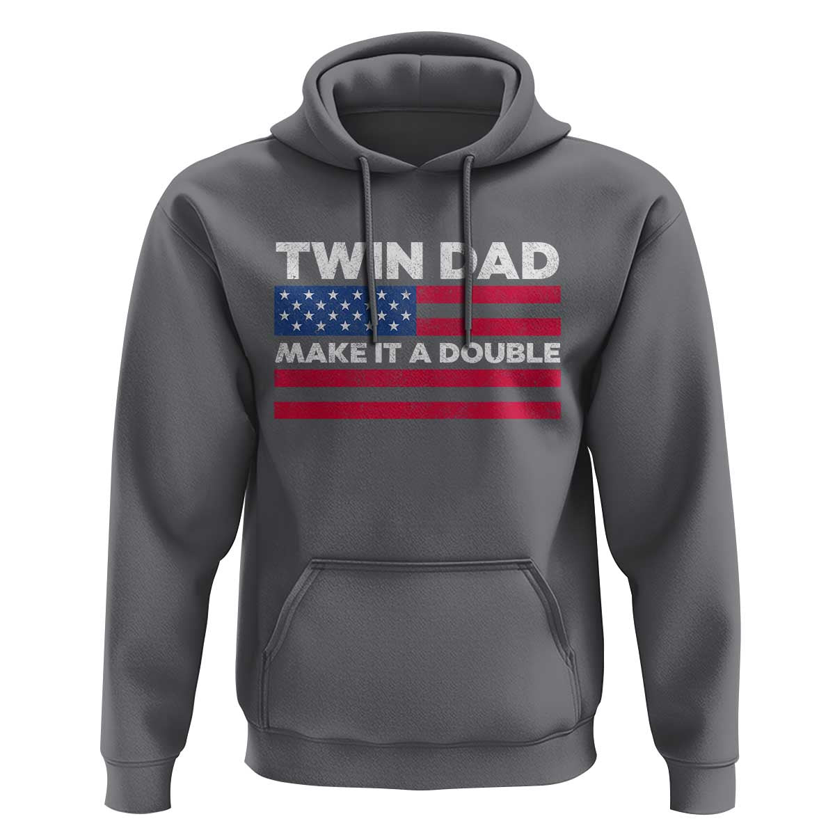 Retro Twin Dad Hoodie Make It A Double US Flag Fathers Day