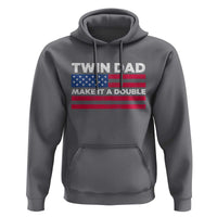 Retro Twin Dad Hoodie Make It A Double US Flag Fathers Day