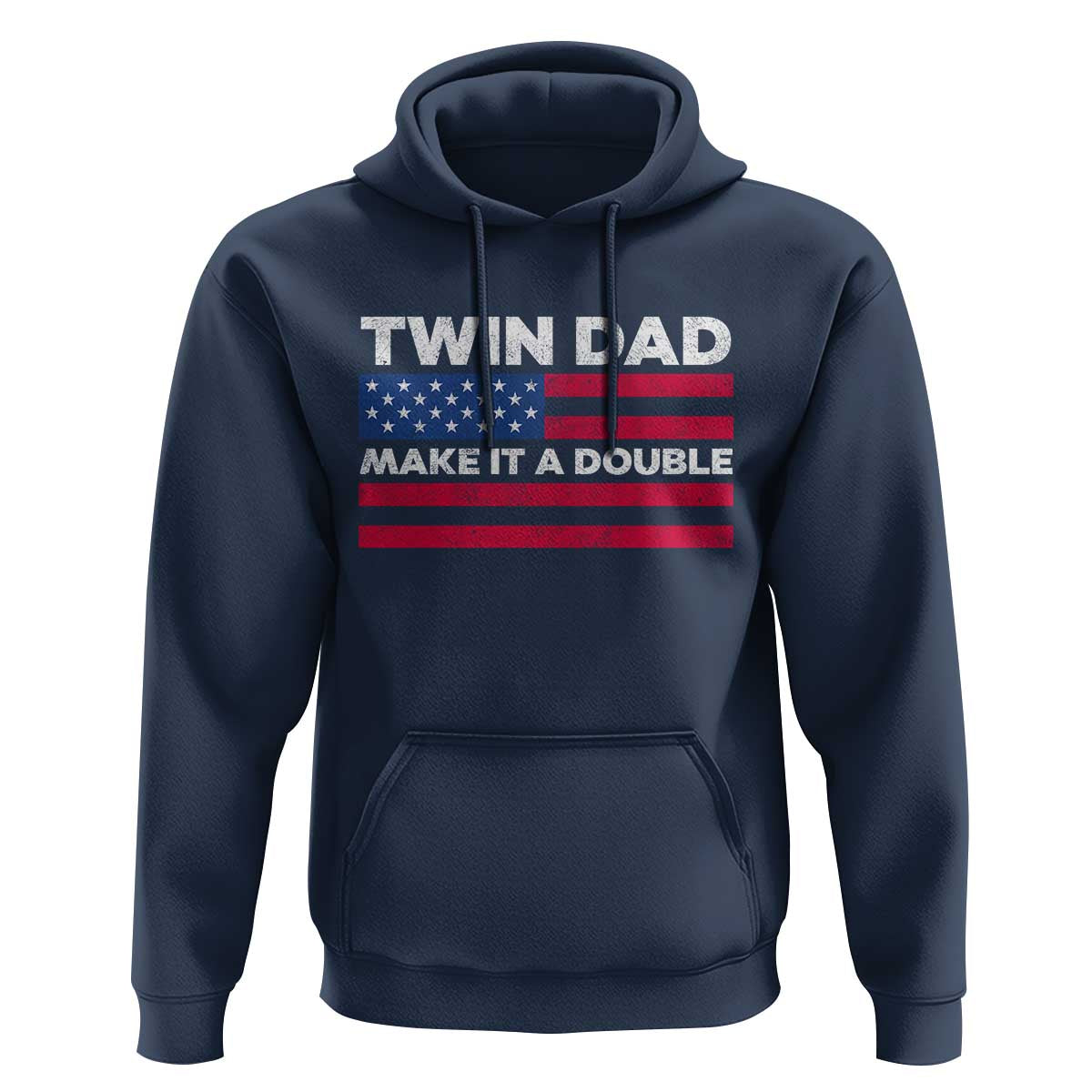 Retro Twin Dad Hoodie Make It A Double US Flag Fathers Day