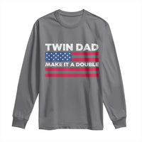 Retro Twin Dad Long Sleeve Shirt Make It A Double US Flag Fathers Day