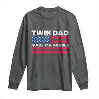 Retro Twin Dad Long Sleeve Shirt Make It A Double US Flag Fathers Day