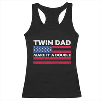 Retro Twin Dad Racerback Tank Top Make It A Double US Flag Fathers Day