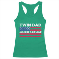Retro Twin Dad Racerback Tank Top Make It A Double US Flag Fathers Day