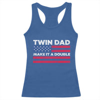 Retro Twin Dad Racerback Tank Top Make It A Double US Flag Fathers Day