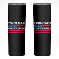 Retro Twin Dad Skinny Tumbler Make It A Double US Flag Fathers Day