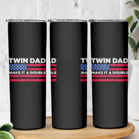 Retro Twin Dad Skinny Tumbler Make It A Double US Flag Fathers Day