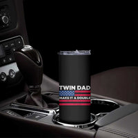 Retro Twin Dad Skinny Tumbler Make It A Double US Flag Fathers Day