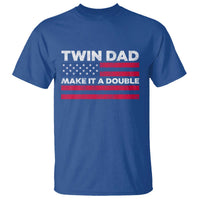 Retro Twin Dad T Shirt Make It A Double US Flag Fathers Day