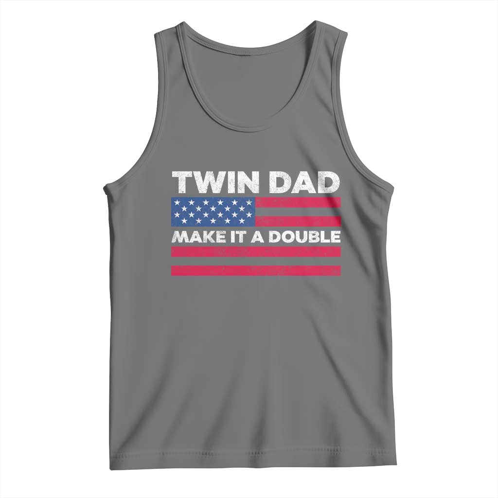 Retro Twin Dad Tank Top Make It A Double US Flag Fathers Day