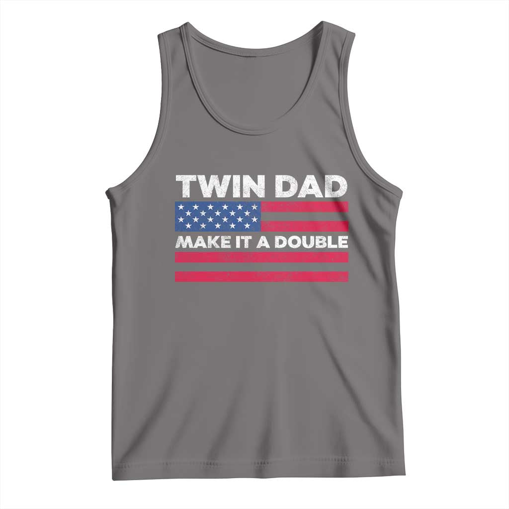 Retro Twin Dad Tank Top Make It A Double US Flag Fathers Day